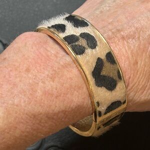 Plunder Leopard Print Bracelet with Gold Accents